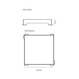 Ralo Linear Elleve Square Tampa Black Matte 15 X 15 Cm - 4243 Ralo Linear Elleve Square Tampa Black Matte 15 X 15 Cm - 4243