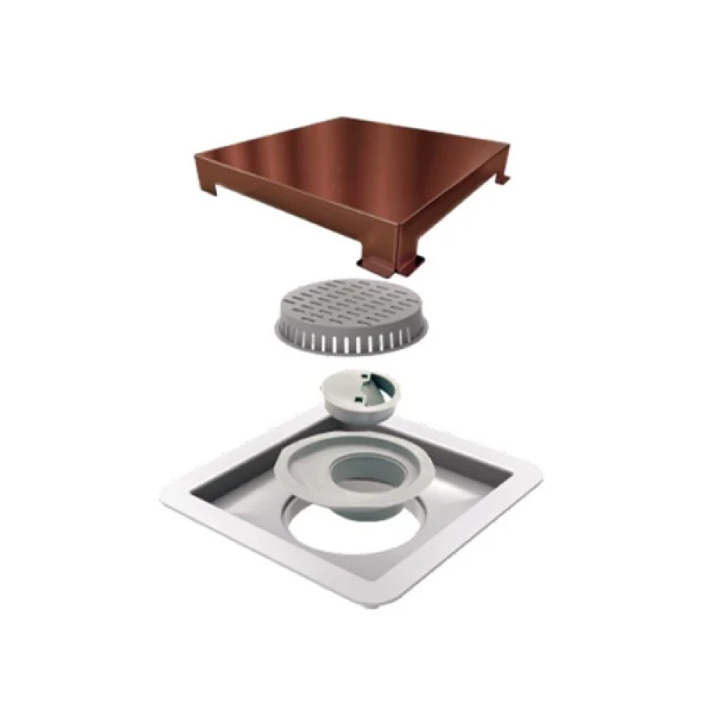 Ralo Linear Elleve Square Tampa Rose Gold 15 X 15 Cm - 4245 Ralo Linear Elleve Square Tampa Rose Gold 15 X 15 Cm - 4245