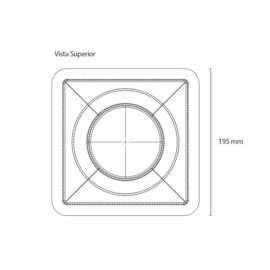 Ralo Linear Elleve Square Tampa Gold 15 x 15 cm - 4244