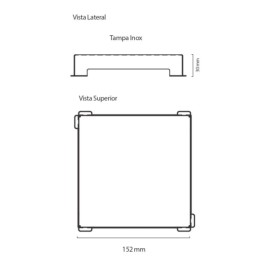 Ralo Linear Elleve Square Tampa Gold 15 x 15 cm - 4244