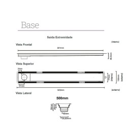 Ralo Linear Elleve Versatile Tampa Inox 50 Cm - 4252