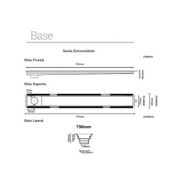 Ralo Linear Elleve Versatile Tampa Inox Polida 75 Cm - 4262