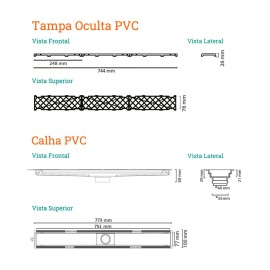 Ralo Linear Novii Tampa Oculta 75cm - 8893