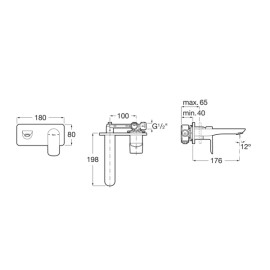 Acabamento para Monocomando Lavatório de Parede Cala Cromado  A5A356EC00 Roca Acabamento para Monocomando Lavatório de Parede Cala Cromado  A5A356EC00 Roca