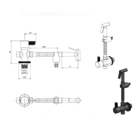 Ducha Higiênica com derivação Logic Grafite Matte A5A782GNGC Roca