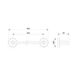 Toalheiro Barra 600mm New City Preto Matte B5006E70R0 Roca