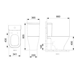 Bacia Para Caixa Com Saída Horizontal Gap Matte Black A342235084 Roca
