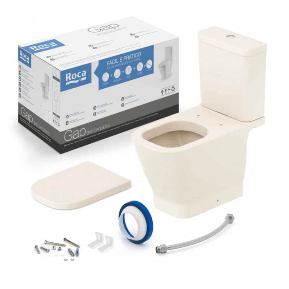 Kit Bacia Caixa Acoplada Itens De Instalação Gap Beige C323723010 Kit Bacia Caixa Acoplada Itens De Instalação Gap Beige C323723010