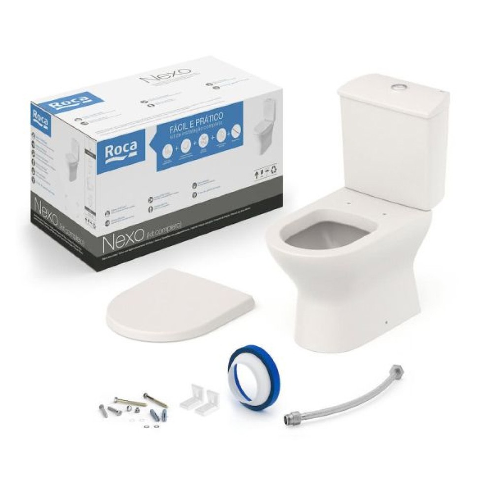 Kit Bacia Caixa Acoplada Completo Assento Termofixo Nexo Beige C343723011 Kit Bacia Caixa Acoplada Completo Assento Termofixo Nexo Beige C343723011