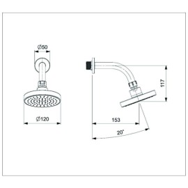 Chuveiro de Parede Redondo 120mm Basic Cromado B5026C7CRB Roca