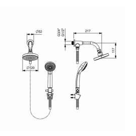 Chuveiro 120mm com Desviador e Ducha Manual Basic Cromado B5027C7CRB Roca
