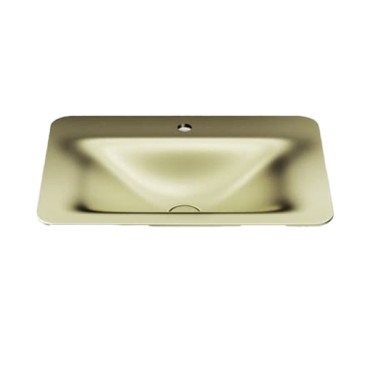 Cuba Sobrepor 660X470mm Com 1 Furo Sem Ladrão Baia Armani Shagreen Matte Gold A3270C2R90 Roca