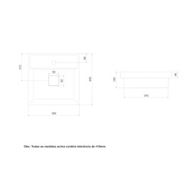 Cuba de Sobrepor 400x400mm com mesa Terra T11 Café A32722U660 Roca Cuba de Sobrepor 400x400mm com mesa Terra T11 Café A32722U660 Roca