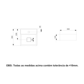 Cuba Apoio 350X350mm com Mesa T8 Terra Café A32787W660 Roca