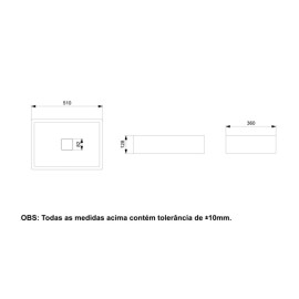 Cuba Apoio Retangular 510X360mm Sem Mesa T6 Terra Café A32787Z660 Roca