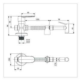 Ducha Higiênica com Derivação Cala Cromado A5A786EC0C Roca