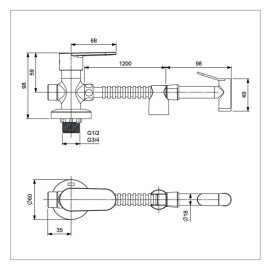 Ducha Higiênica com Derivação Cala Black Matte A5A786ENBC Roca