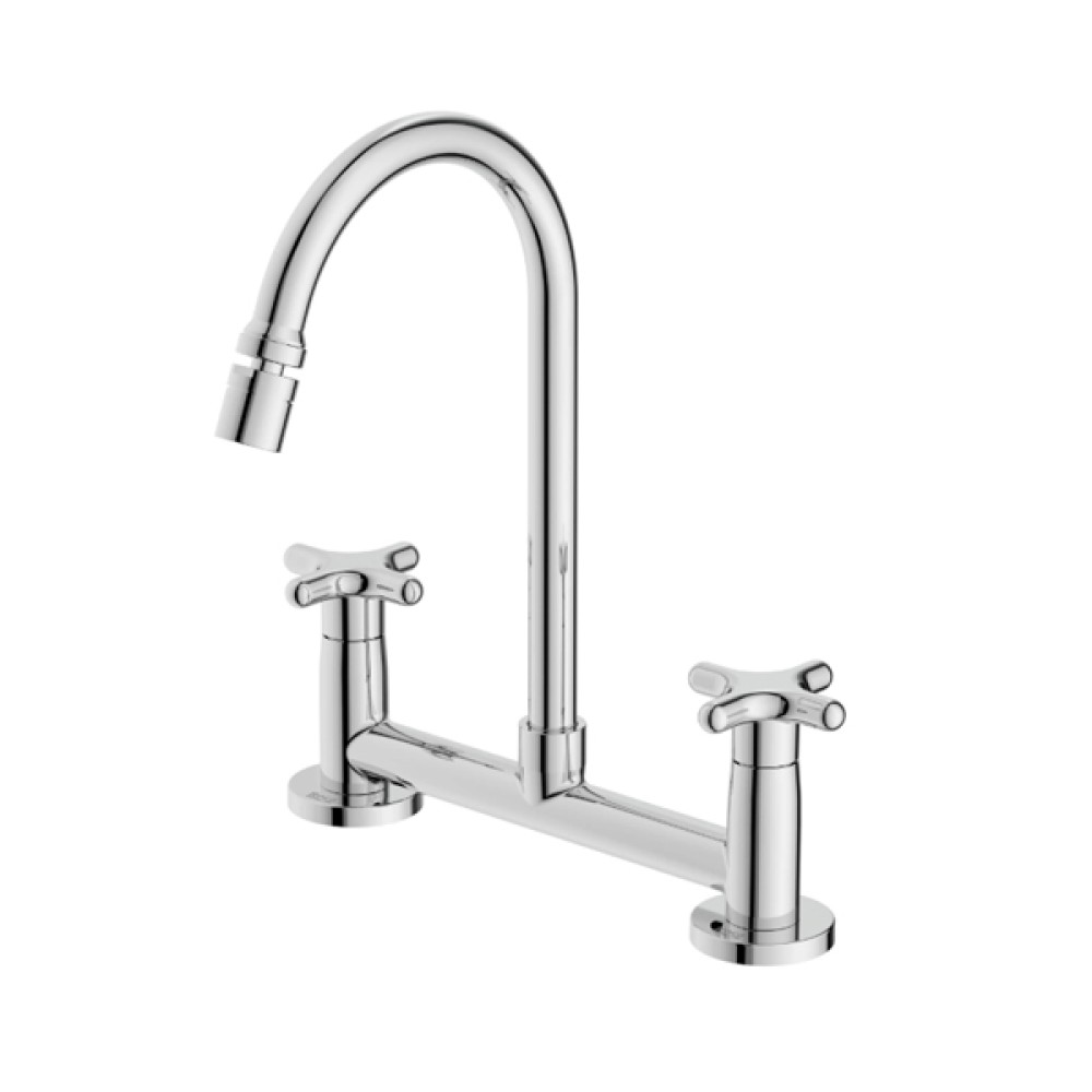 Misturador para Cozinha Mesa com Bica Móvel e Arejador Articulado Cross Cromado B5010F6CRB Roca