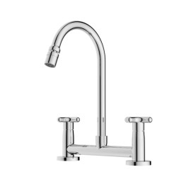 Misturador para Cozinha Mesa com Bica Móvel e Arejador Articulado Cross Cromado B5010F6CRB Roca