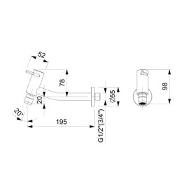 Torneira para Cozinha Parede Basic Cromado B5005C7CRB Roca