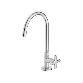 Torneira Cozinha de Mesa com Bica Móvel e Arejador Articulado Cross Cromado B5008F6CRB Roca