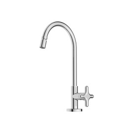 Torneira Cozinha de Mesa com Bica Móvel e Arejador Articulado Cross Cromado B5008F6CRB Roca