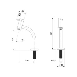 Torneira para Lavatório com Bica Baixa Basic Preto Matte B5064C7R0B Roca