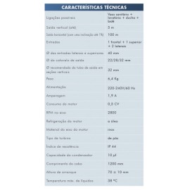 SFA SANIPRO UP Bomba Trituradora para vaso sanitário / lavatório e chuveiro - 220V SRUPBR SFA SANIPRO UP Bomba Trituradora para vaso sanitário / lavatório e chuveiro - 220V SRUPBR