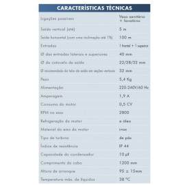 SFA SANITOP UP Bomba Trituradora Residencial para vaso e lavatório - 220V ST2UPBR SFA SANITOP UP Bomba Trituradora Residencial para vaso e lavatório - 220V ST2UPBR