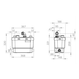 SFA SANIVITE Bomba elevatória de evacuação para pia de cozinha 220V SVUPBR SFA SANIVITE Bomba elevatória de evacuação para pia de cozinha 220V SVUPBR