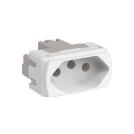 Módulo Tomada 2P+T 20A 250V Branca Miluz S3B70350  Módulo Tomada 2P+T 20A 250V Branca Miluz S3B70350
