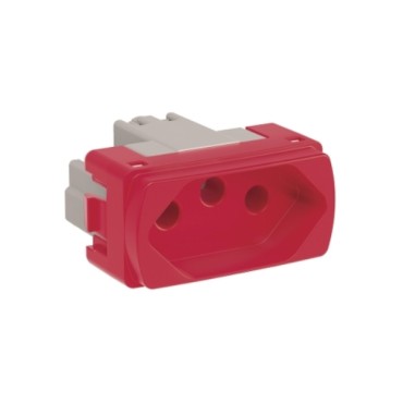 Módulo Tomada 2P+T 20A 250V Vermelha Miluz S3B70359