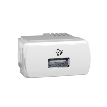 Módulo Tomada Carregador USB 1A Branca Miluz S3B70810
