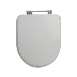 Assento para Vaso Sanitário Poliéster para Duomo Plus (Deca) Aço inox (reb.Oculto) Branco Sedile