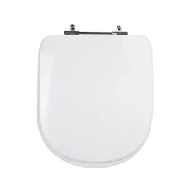 Assento para Vaso Sanitário Poliéster para Vogue Plus (Deca) Aço inox (reb.Oculto) Branco Sedile