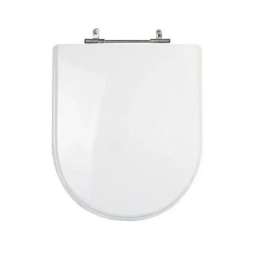 Assento para Vaso Sanitário Poliéster para Link/Carrara/Duna/Level (Deca) Aço inox (reb.Oculto) Branco Sedile