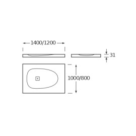 Piso Box 1400X1000mm Baia Armani Greige AP5015783E801R30 Roca