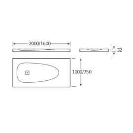 Piso Box 2000X1000mm Baia Armani Off White AP5017D03E801100 Roca