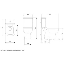 Kit De Bacia Com Caixa, Assento Termofixo E Complementos De Instalação Elite 1747230650300