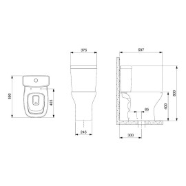 Kit De Bacia Rimless Com Caixa Acoplada 3/6L E Itens De Instalação Vip 1977230012300