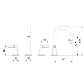 Misturador Para Lavatório De Mesa Bica Alta Com Válvula De Escoamento Elite B5000C8CRB