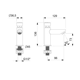 Torneira Para Lavatório De Mesa Bica Baixa Com Fechamento Automático Ecopress B5000COCRB