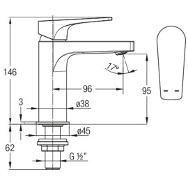 Torneira Para Lavatorio De Mesa Bica Baixa Noronha B5000CUCR0