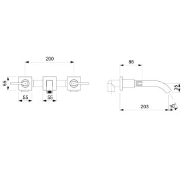 Misturador Para Lavatório De Parede Com Válvula De Escoamento Elite B5001C8CRB