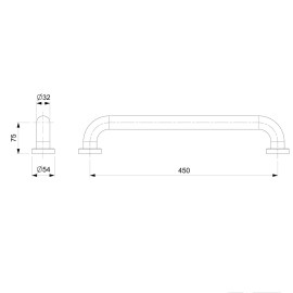 Barra Apoio 450mm Acesso Cromada B5001CXCR0 Celite