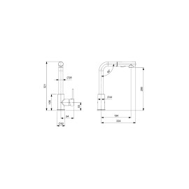 Monocomando para Cozinha Mesa Bica Extraível "L" Com 2 Funções Prática B5001F5CR0 Celite