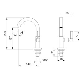 Torneira Para Lavatório De Mesa Bica Alta Elite B5002C8CRB