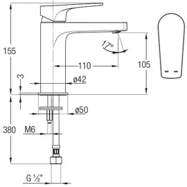 Monocomando Para Lavatorio De Mesa Bica Baixa Noronha B5002CUCR0