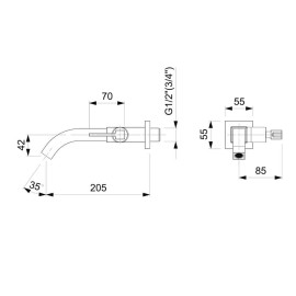 Torneira Para Lavatório De Parede Elite B5003C8CRB