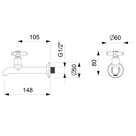 Torneira para Pia e Tanque Parede Cromada One B5005CKCR3 Celite